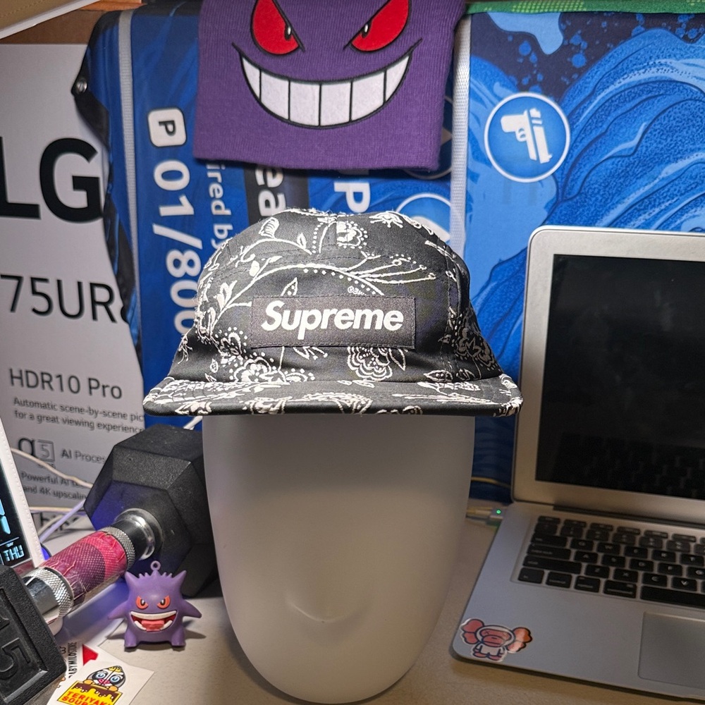 Supreme Black Paisley 5 Panel Cap